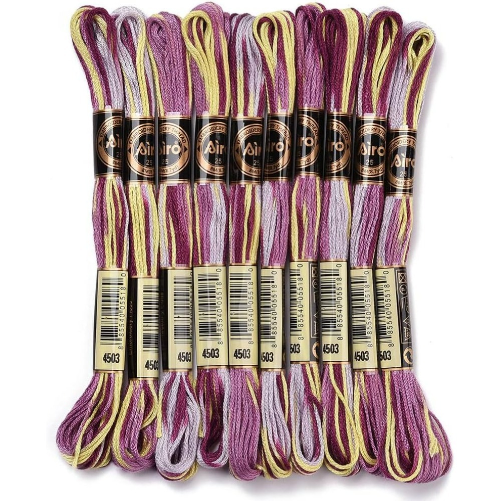 Embroidery Floss - 6-прядная фиолетовая разноцветная нить для вышивки,