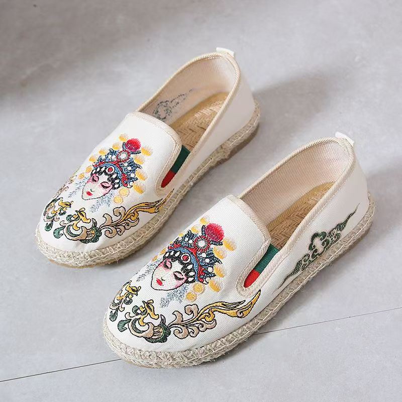 Embroidery Cloth - Женские тканевые туфли на плоской подошве